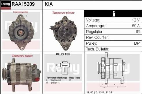 Remy RAA15209 - Alternator autospares.lv