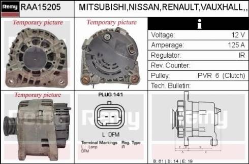 Remy RAA15205 - Alternator autospares.lv