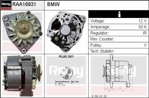 Remy RAA16931 - Alternator autospares.lv