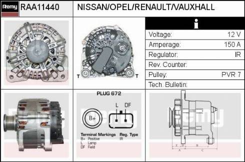 Remy RAA11440 - Alternator autospares.lv