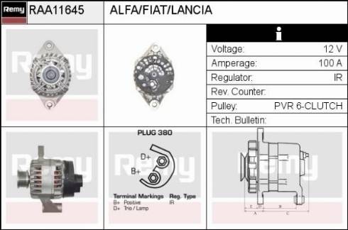 Remy RAA11645 - Alternator autospares.lv