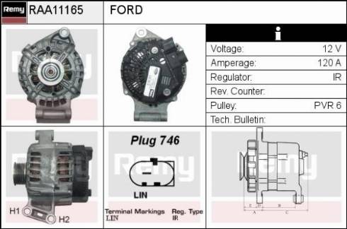 Remy RAA11165 - Alternator autospares.lv