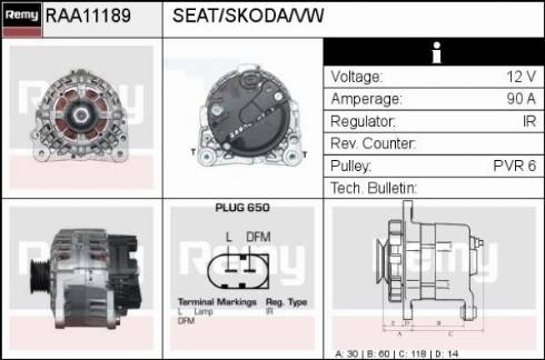 Remy RAA11189 - Alternator autospares.lv