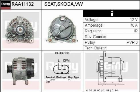 Remy RAA11132 - Alternator autospares.lv