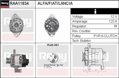 Remy RAA11834 - Alternator autospares.lv