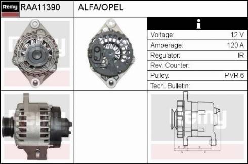 Remy RAA11390 - Alternator autospares.lv