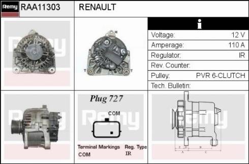 Remy RAA11303 - Alternator autospares.lv