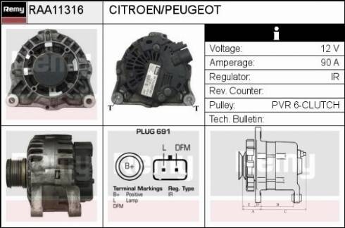 Remy RAA11316 - Alternator autospares.lv