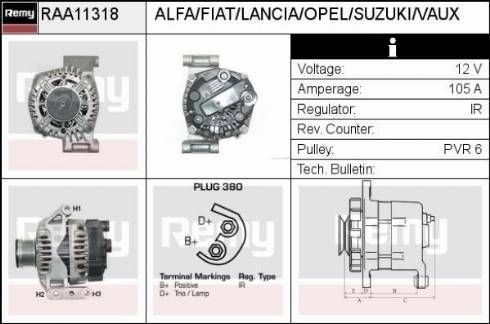 Remy RAA11318 - Alternator autospares.lv