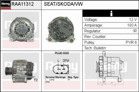 Remy RAA11312 - Alternator autospares.lv