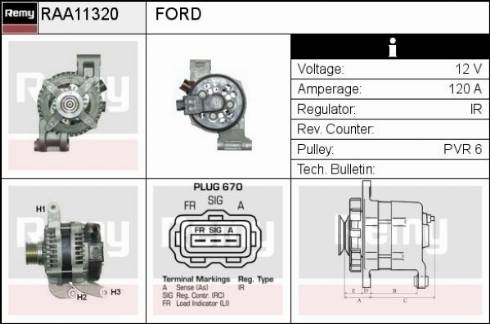 Remy RAA11320 - Alternator autospares.lv