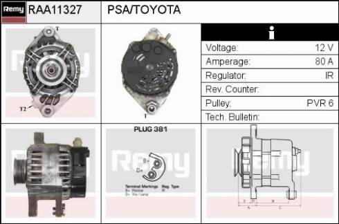 Remy RAA11327 - Alternator autospares.lv