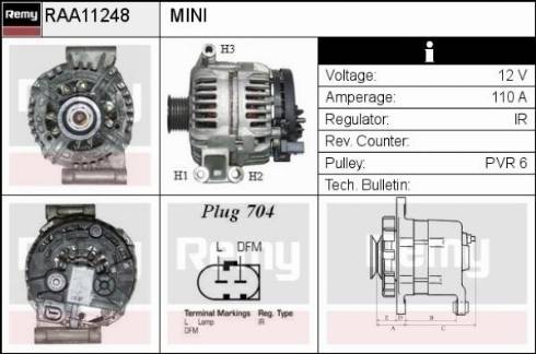 Remy RAA11248 - Alternator autospares.lv