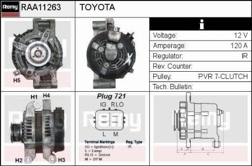 Remy RAA11263 - Alternator autospares.lv