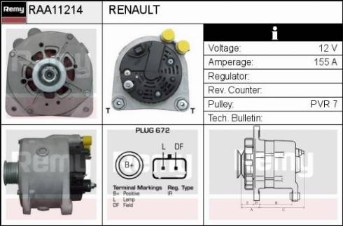 Remy RAA11214 - Alternator autospares.lv