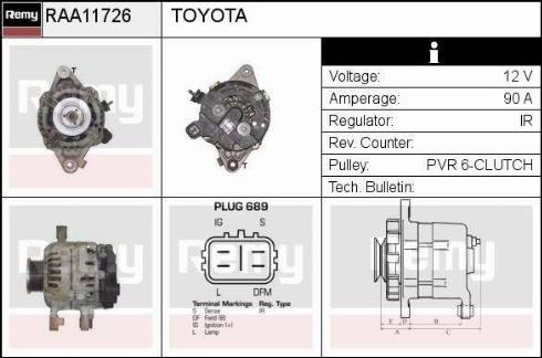 Remy RAA11726 - Alternator autospares.lv