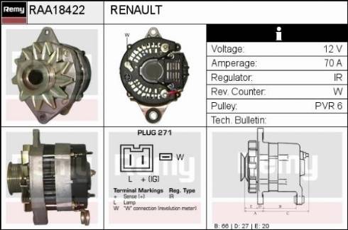 Remy RAA18422 - Alternator autospares.lv