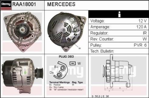 Remy RAA18001 - Alternator autospares.lv