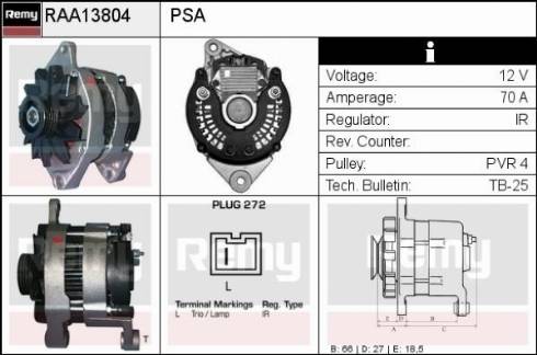 Remy RAA13804 - Alternator autospares.lv