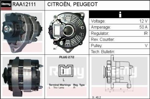 Remy RAA12111 - Alternator autospares.lv