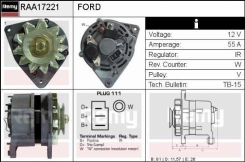 Remy RAA17221 - Alternator autospares.lv