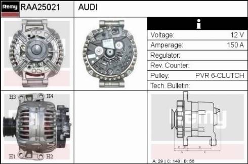 Remy RAA25021 - Alternator autospares.lv