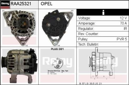 Remy RAA25321 - Alternator autospares.lv