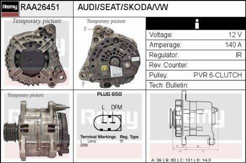 Remy RAA26451 - Alternator autospares.lv