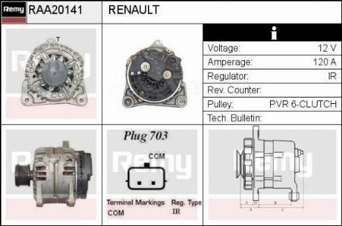 Remy RAA20141 - Alternator autospares.lv