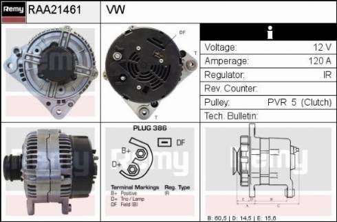 Remy RAA21461 - Alternator autospares.lv