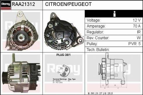 Remy RAA21312 - Alternator autospares.lv