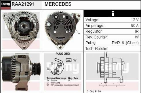 Remy RAA21291 - Alternator autospares.lv