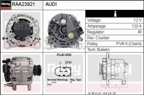 Remy RAA23921 - Alternator autospares.lv