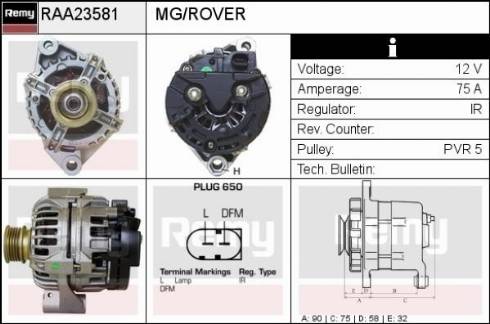 Remy RAA23581 - Alternator autospares.lv