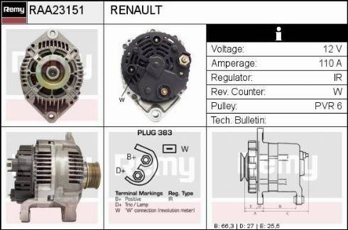 Remy RAA23151 - Alternator autospares.lv