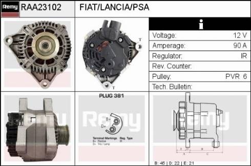 Remy RAA23102 - Alternator autospares.lv