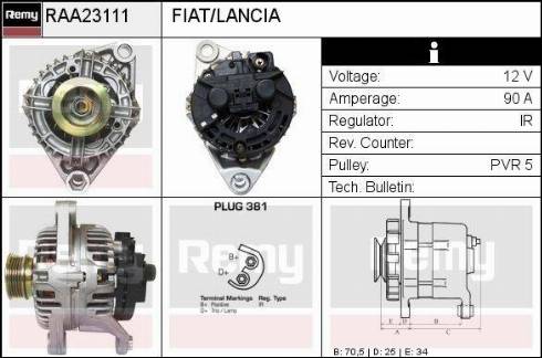 Remy RAA23111 - Alternator autospares.lv