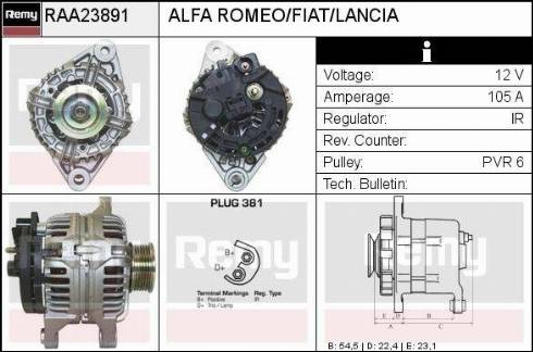Remy RAA23891 - Alternator autospares.lv
