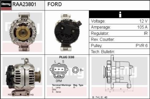 Remy RAA23801 - Alternator autospares.lv