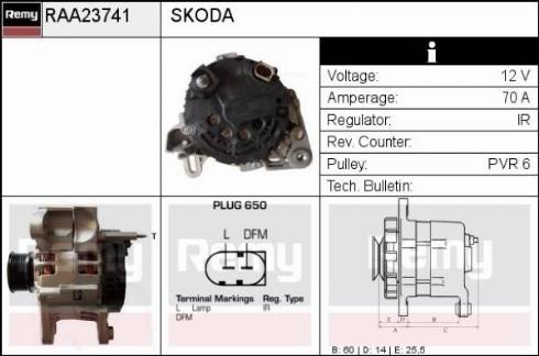 Remy RAA23741 - Alternator autospares.lv