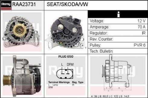 Remy RAA23731 - Alternator autospares.lv