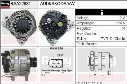 Remy RAA22981 - Alternator autospares.lv