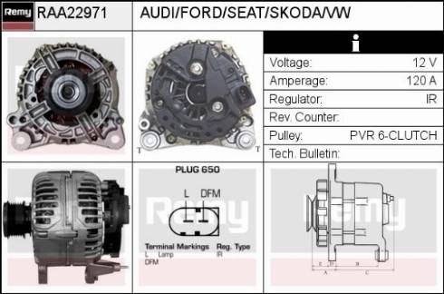 Remy RAA22971 - Alternator autospares.lv