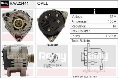 Remy RAA22441 - Alternator autospares.lv