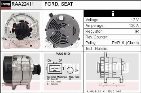 Remy RAA22411 - Alternator autospares.lv