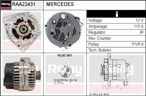 Remy RAA22431 - Alternator autospares.lv