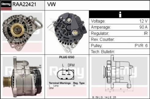 Remy RAA22421 - Alternator autospares.lv