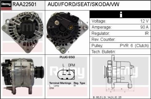 Remy RAA22501 - Alternator autospares.lv