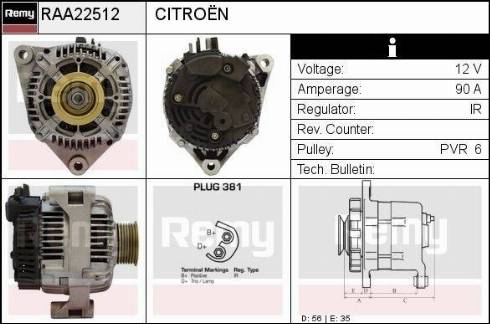 Remy RAA22512 - Alternator autospares.lv