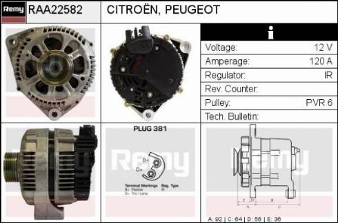 Remy RAA22582 - Alternator autospares.lv